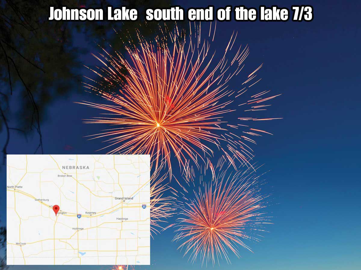 Johnson Lake fireworks July 3, 2019